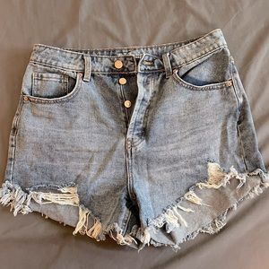 Button Fly High Rise Shorts
